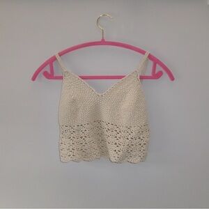 Hollister Cream Lace Crop Camisole Top